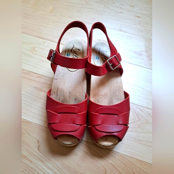 Lotta From Stockholm Red Clog Sandals Size 37 - Picture 1 of 5